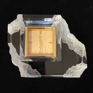 Japan Hoya Lofty Crystal Clear & Frosted Mantle Clock